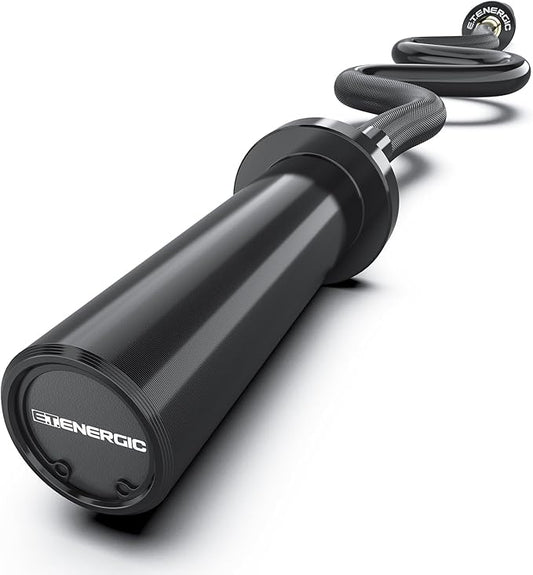 47” Solid Steel Olympic Curl Bars, 500LB | EZ and Super EZ curl bars with knurled grips, rotating sleeves, solid steel build, and 2-inch Olympic plate compatibility