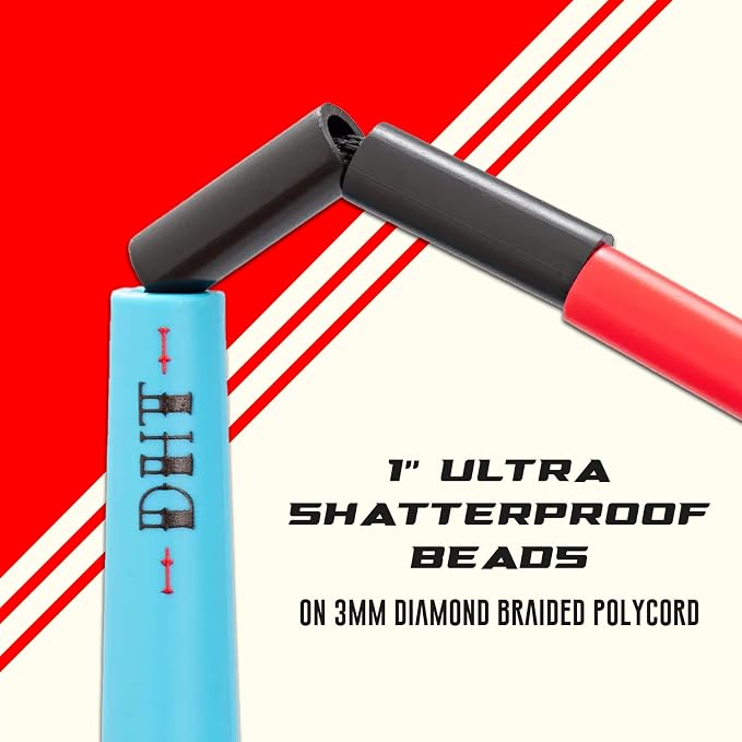 Elite Jumps Edge Beaded Adjustable Jump Rope, Do Hard Things | Tangle-free 1-inch shatterproof beads. Long edge handles. Adjustable for all ages.