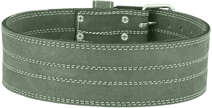 MRX Powerlifting Leather Belt 4" Wide 10mm Thickness Training Fitness Back Support Bodybuilding Belts with Steel 2 Prong Buckle
