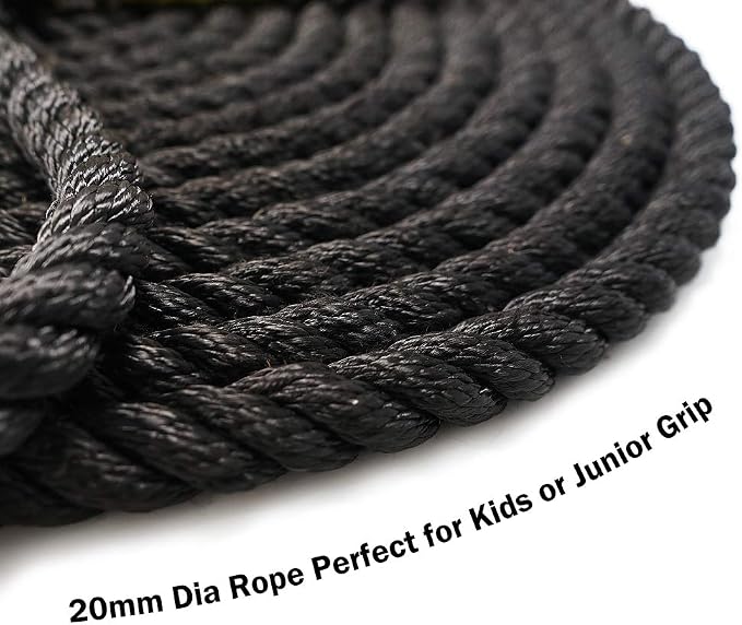 Aoneky 30ft Battle Rope, 7/8" Diameter Nylon Training Rope with Rubber Handles, for Home Gym Fitness Workout, Beginner & Youth Exercise Equipment