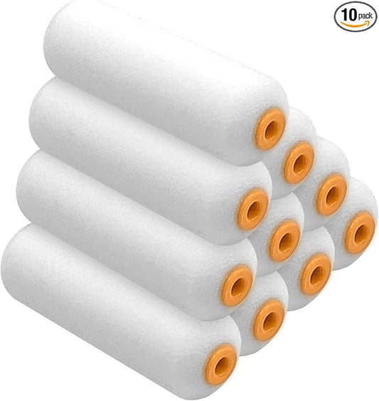 King Origin Foam Paint Roller, 10 Pack, 4 Inch High Density Roller | Foam Paint Roller Covers for Smooth Paint Application, No Lint Shedding on Walls, House