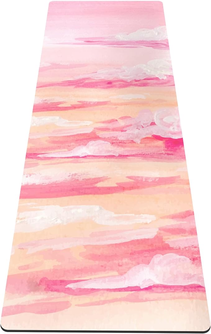 nuveti Yoga Mat Print Extra Thick TPE Non Slip Fitness Exercise Mat with Carrying Bag,72"x24" Extra Thick 6MM Exercise & Workout Mat for Yoga, Pilates Fitness and Floor Exercises