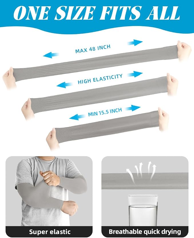 BHYTAKI Cooling Compression Arm Sleeves for Men Women,UPF50 UV Sun Protection Sleeves for Work Sport Tattoo Cover Up