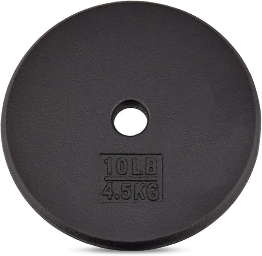 Yes4All Standard Weight Plates, 1-Inch Cast Iron Barbell Weights, Wide Range 5–50 LB, Ideal for Strength Training & Workout Routine, Available in Single, Pair & Set of 4