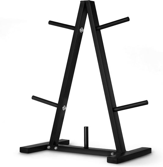 Amazon Basics Weight Plate Tree Rack, Durable Steel, Space-Saving Vertical Design for Home Gym
