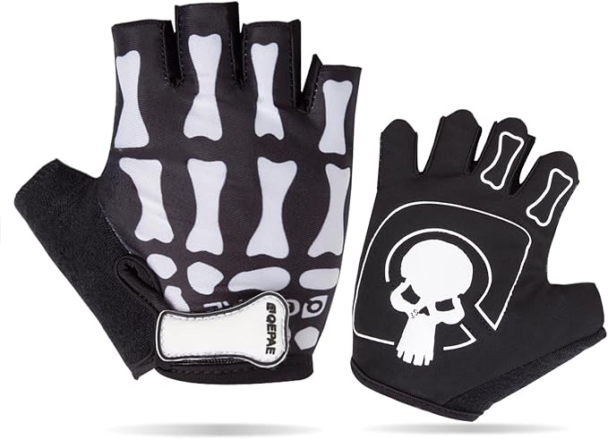 Skeleton Gloves Adjustable Lightweight Racing Skull Sports Work Bone Gloves Anti-Slip Breathable for Men & Women Motorcycle, Cycling, Biking, Workout