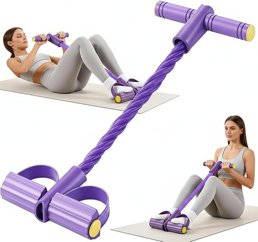 Pedal Resistance Bands with Handles for Women, Multifunction Foot Pedal Resistance Band,6-Tube Resistance Bands with Handles, Training Abdomen, Waist, Arms & Legs Durable Pedal Exerciser