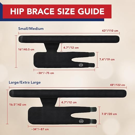Dr. Arthritis Hip Brace, Adjustable Sciatic Nerve Brace & Stabilizer for Pulled Muscles & Injury Recovery, Hamstring Compression Sleeve Support, Sciatica Pain Relief Devices for Men & Women (BLK, S/M)
