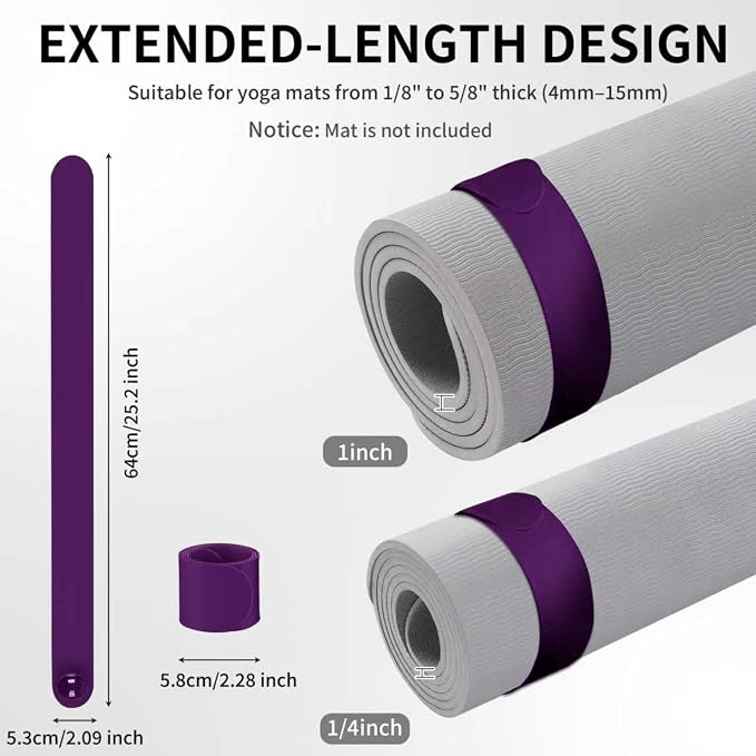 Yoga Mat Carrier Strap, Adjustable Thick Straps Sling for Carrying Large Mats, Stretching Band