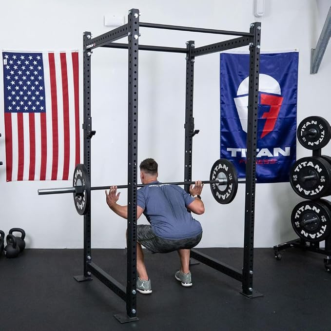 Titan Fitness T-3 Series Power Rack, 1,100 LB Capacity Cage for Weightlifting and Strength Training