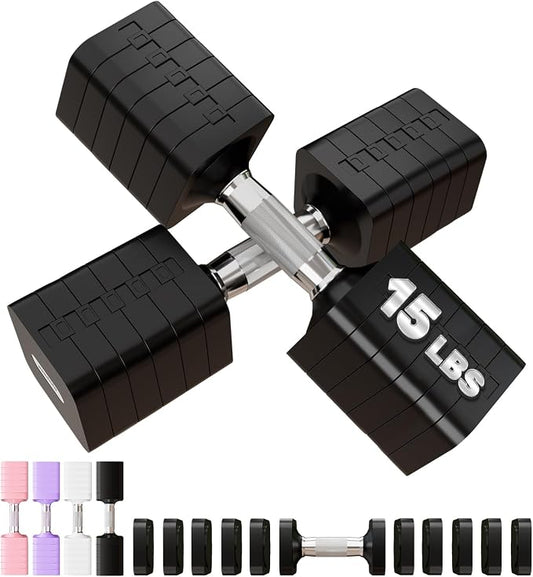 Adjustable Dumbbell Set for Women Men 7.5LB/10LB/15LB/20LB/25LB Each | Dumbbells Set of 2, Free Weight Set at Home Gym, Hand Weights with Locking/Metal Handle for Exercise Muscle Toning Rehab