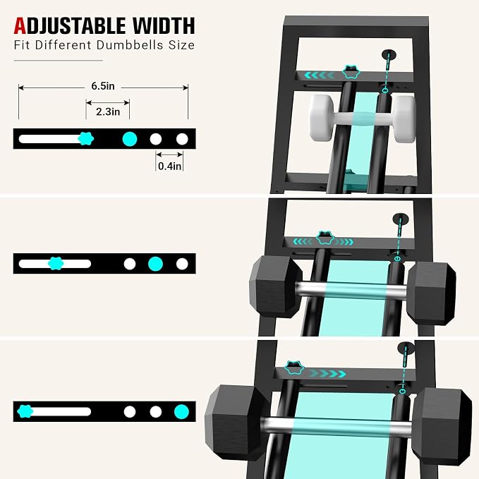 Dumbbell Rack Stand Only, Adjustable Weight Rack for Home Gym, Capacity Weight Storage Stand, Kettlebell & Dumbbell Organizer, Space-Saving Fitness Equipment Rack