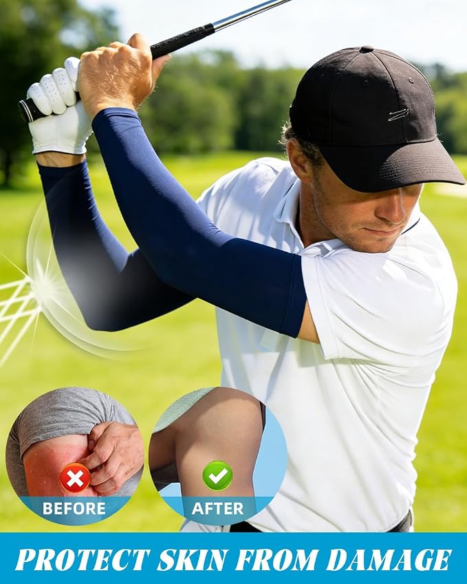 BHYTAKI Cooling Compression Arm Sleeves for Men Women,UPF50 UV Sun Protection Sleeves for Work Sport Tattoo Cover Up