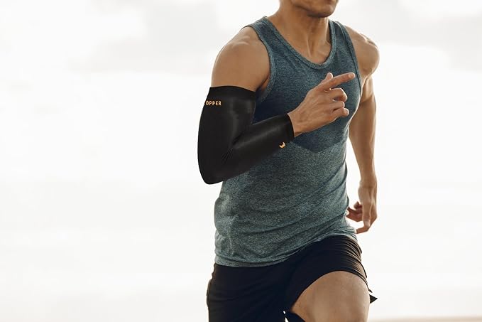 THX4COPPER Elbow Compression Sleeve(2 Pieces)-Copper Infused Support-Guaranteed Recovery Copper Elbow Brace-Idea for Sports, Golfers, Tennis Elbow, Arthritis, Tendonitis-Medium