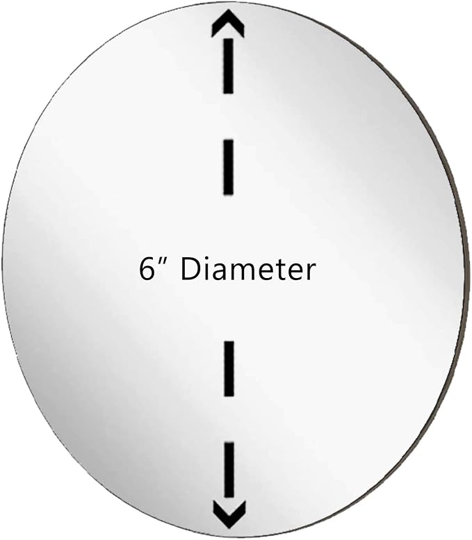 Marketing Holders 2 Pack Acrylic Mirror Round 6 Inch Lightweight Reflective Frameless Disc for Elegant DIY Home Decor and Unique Mirrored Decorative Gallery Walls