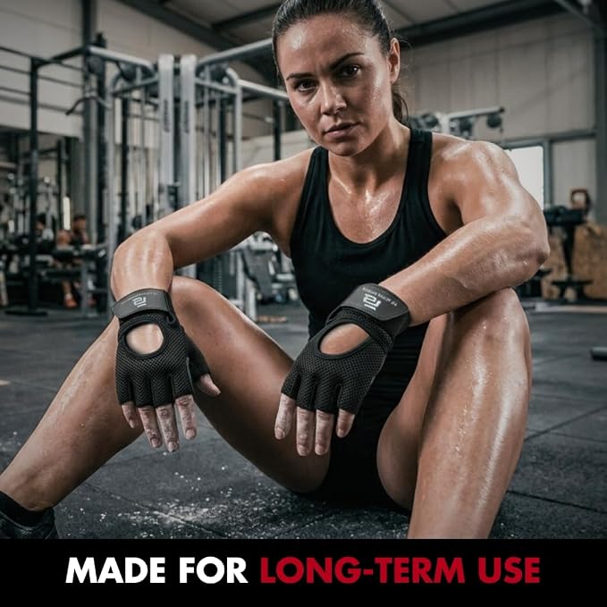 New Grip 2.0 Ventilated Weight Lifting Workout Gloves with Wrist Wraps for Gym Exercise, Weightlifting, Pull Ups - for Men & Women