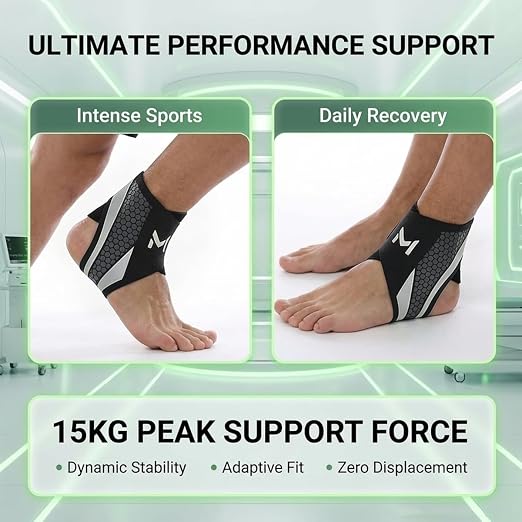 2-Pack Ankle Brace for Men & Women, Adjustable Figure-8 Stabilizer with Straps for Basketball, Volleyball & Running, Compression Sleeve for Sprained Ankle, Plantar Fasciitis & Tendonitis Relief