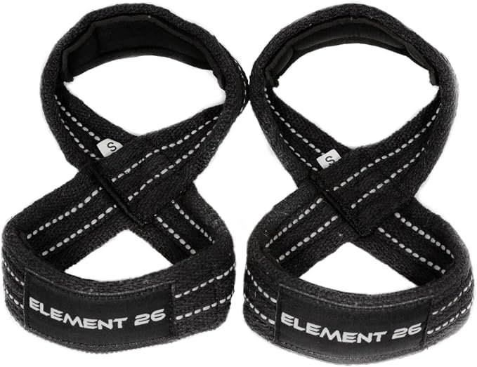 Element 26 Padded Figure 8 Lifting Straps for Deadlifts | Weightlifting Straps for Deadlifts, Farmers Carry Walks, Barbell Rows, Premium quality 100% cotton