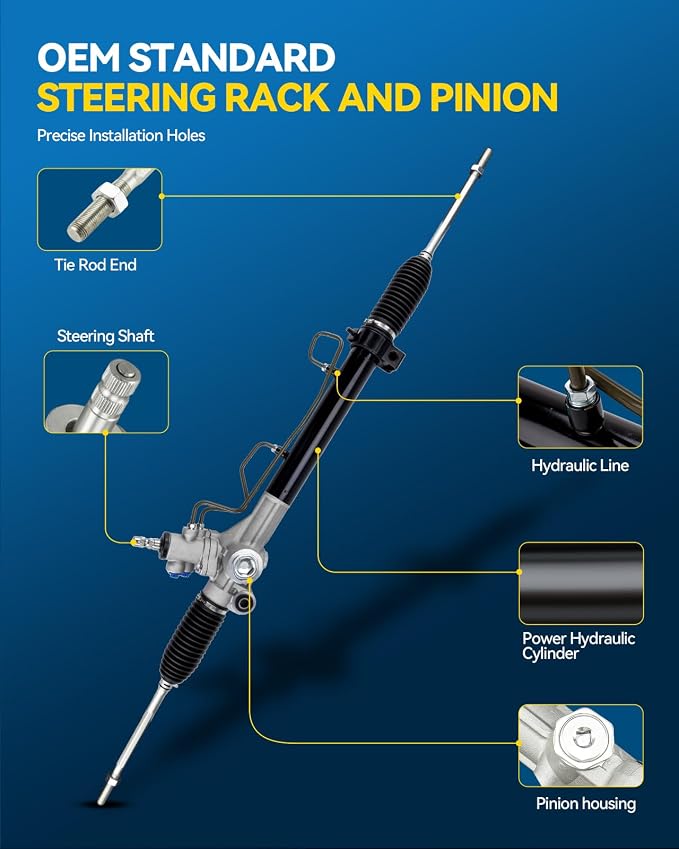PHILTOP Power Steering Rack and Pinion Compatible with Toyota Sienna 1998 1999 2000 All Models, Hydraulic Rack and Pinion Replace 26-1615