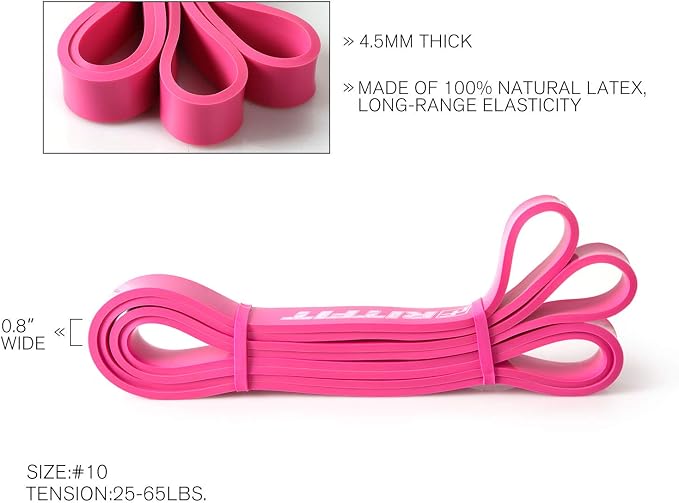 RitFit Pull Up Assist Band in Natural Latex for Stretching and Mobility | Resistance Band,Eco-Friendly Latex, Pull-Ups Powerlifting, Physical Therapy Rehab, Full-Body Training, Mobility Training