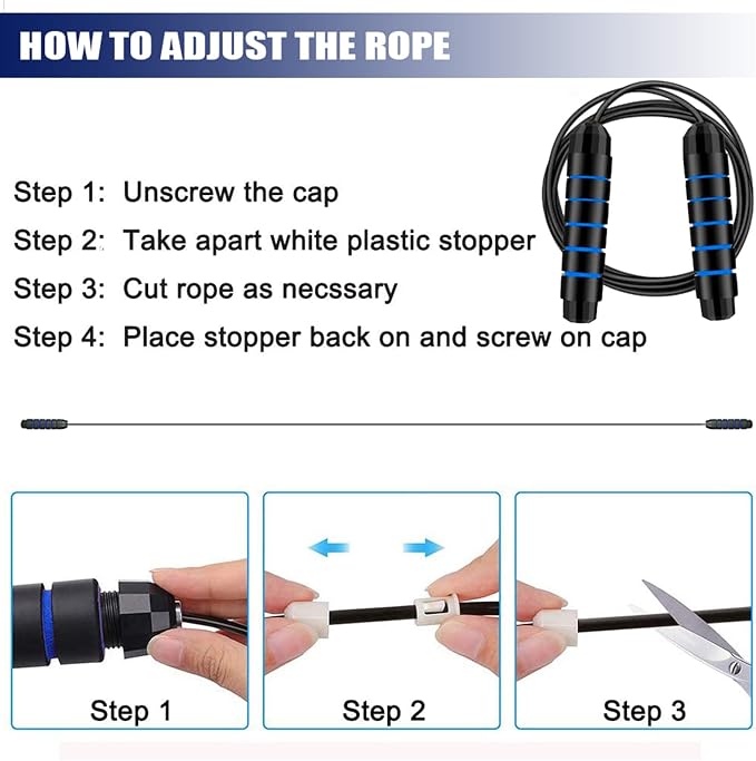 Redify Adjustable Jump Rope,Jump Ropes for Fitness for Men Women | ﻿Workout and Exercise,Cardio,Boxing,Weight Loss,Speed Rope,Slim Body at Home School Gym,Suitable for All Ages