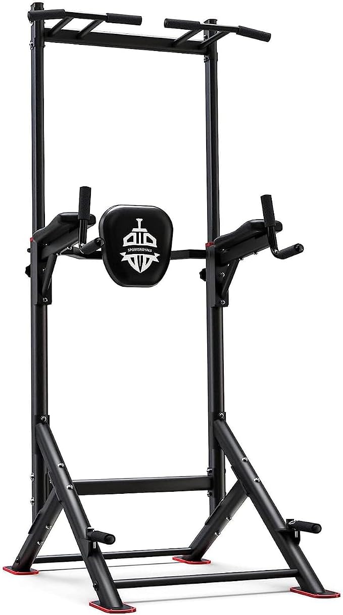 Sportsroyals Power Tower Pull Up Bar Station, 450LBS Stable Pull Up Dip Station for Home Gym Strength Training Equipment | FED Fitness