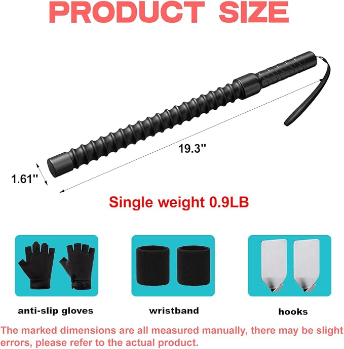 Ropeless Battle Ropes, Weighted Portable Workout Ropes For Home Gym 2PCS | Cordless Jump/Arm Exerciser With Non-Slip Gloves & Training Poster – HIIT, Low-Impact Cardio & Strength/Muscle Training