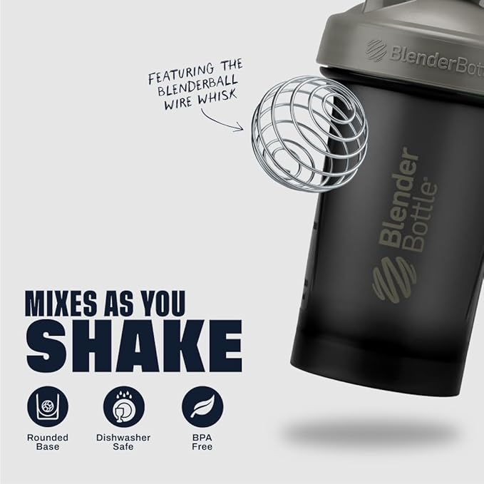 BlenderBottle Classic V2 Plastic Shaker Bottle 28oz Grey&Black/Black 2-Pack
