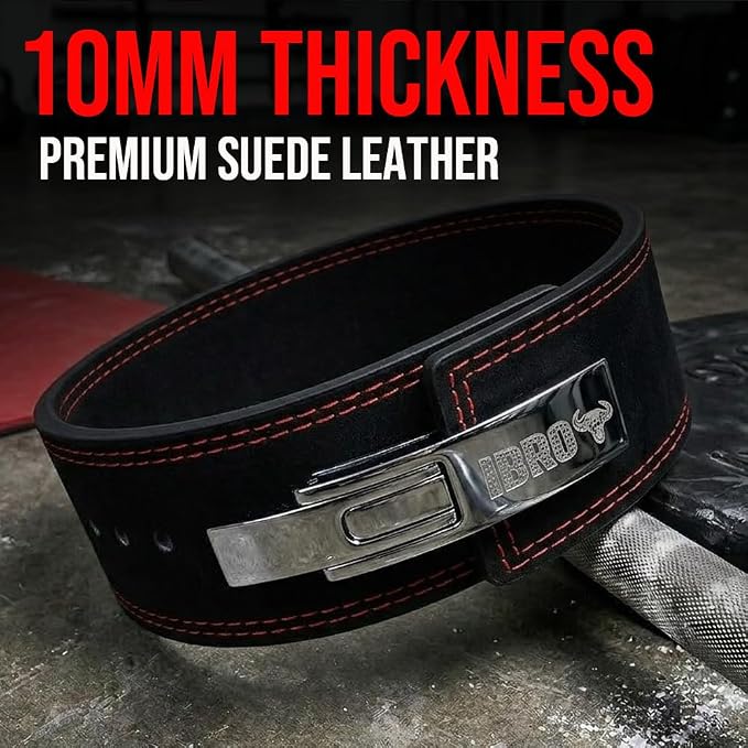 IBRO Powerlifting Lever Gym Belt – Power 8MM, 10MM or 13MM Extreme Heavy Duty Genuine Leather Belts - Squats Deadlifts Bodybuilding Weight Lifting IPF Power Lifting Strongman for Men