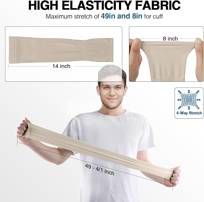 LUOLIIL VOE Sun Protection Cooling Arm Sleeves for Men &Women,Compression Sleeves for Football, Golf & Volleyball