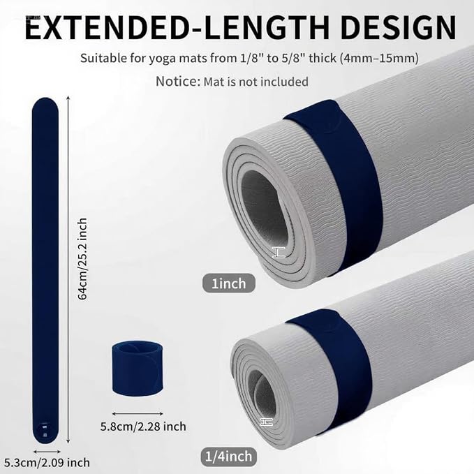 Yoga Mat Carrier Strap, Adjustable Thick Straps Sling for Carrying Large Mats, Stretching Band