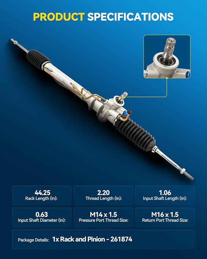 PHILTOP New Power Steering Rack and Pinion Assembly for Sentra 1991-1994 1.6L 26-1874