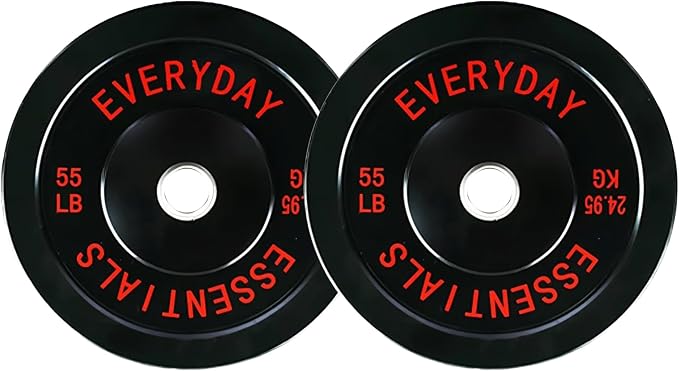 Fitvids 2-Inch Olympic Bumper Plates, Perfect Weight Plates for Weightlifting and Strength Training, Multiple Weights Available