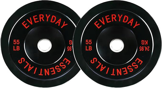 Fitvids 2-Inch Olympic Bumper Plates, Perfect Weight Plates for Weightlifting and Strength Training, Multiple Weights Available