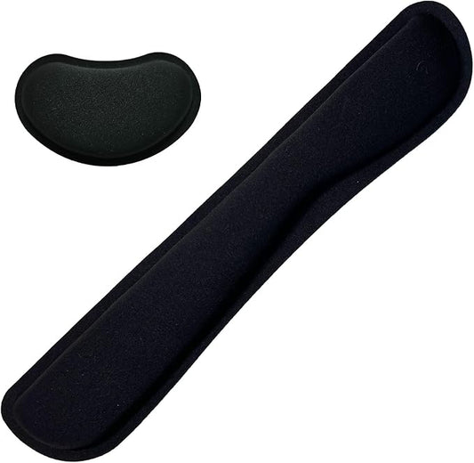 Keyboard Wrist Rest Mouse Wrist Support Set, Memory Foam Wrist Rest Pad for Computer Laptop Keyboard Mouse, Ergonomic Wrist Cushion Support for Typing Pain Relief, Gaming Home Office, Black