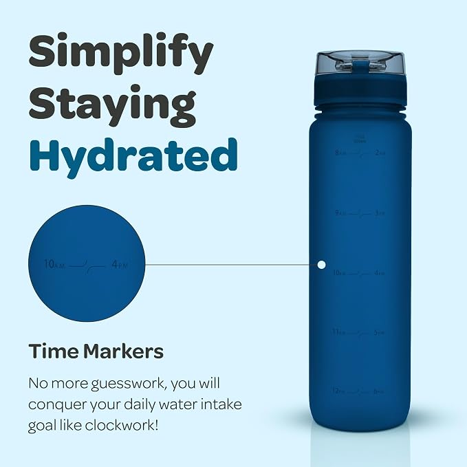 Hydracy Motivational Water Bottle with Time Marker & Fruit Infuser 17 oz | BPA-Free Tritan, Leakproof Flip-Top Lid,No-Sweat Sleeve,Carry Strap,Daily Intake Tracking for Gym,Sports,Outdoors