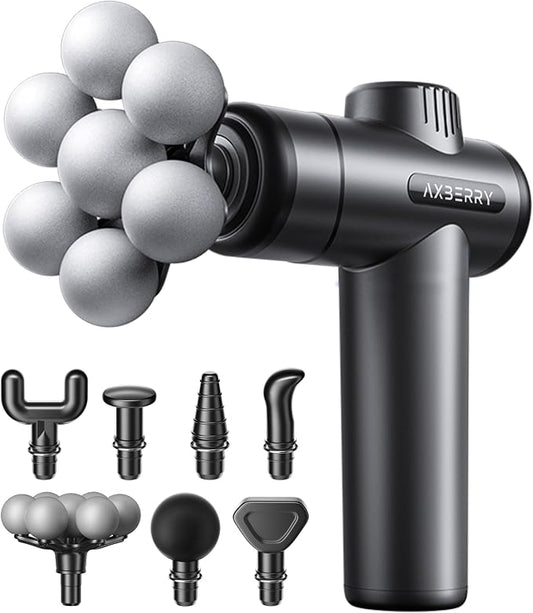 AxBerry Massage Gun Deep Tissue, Body Massager, Percussion Massage Gun, Handheld Massage Gun for Back Shoulder Muscle Pain Relief, Portable Quiet Professional Muscle Gun Mini Massager