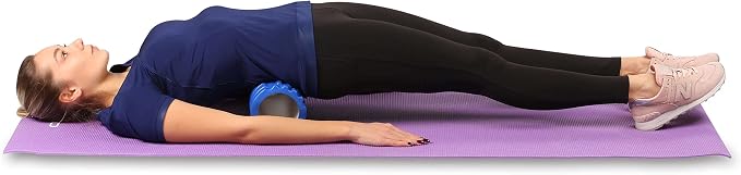 DRUNA Foam Roller for Muscle Massage, Pilates & Yoga 13"x5.5" Medium Firm PVC Foam Roller for Deep Tissue Massage, Recovery & Flexibility (Black)