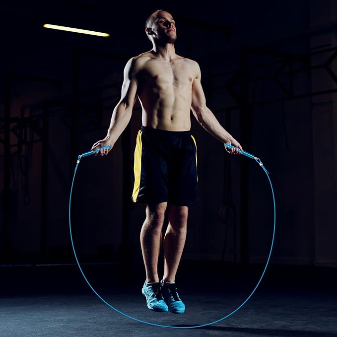 Jump Rope, Wastou Speed Jumping Rope for Training Fitness Exercise, Adjustable Adults Workout Skipping Rope for Men, Women, Kids, Girls