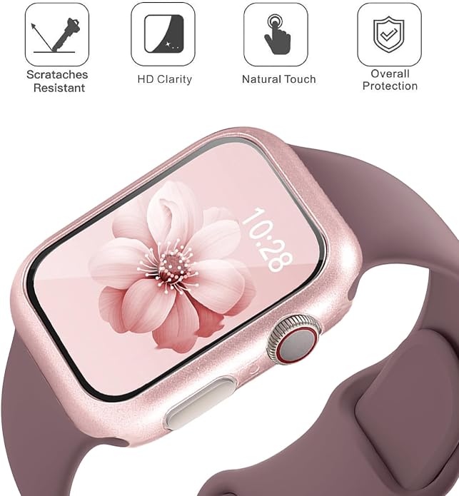 Sport Band and Case for Apple Watch Band 40mm 44mm 46mm 42mm 41mm 45mm 38mm iWatch Bands for Women/Men,Silicone Waterproof Strap with Cover Combo for Apple Watch Series 11 10 9 8 7 6 5 4 SE Ultra/2 3