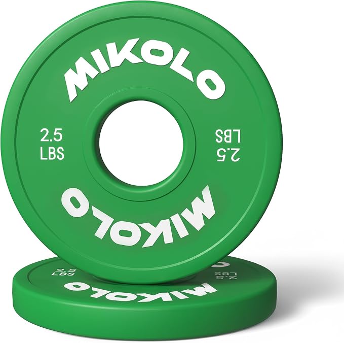 Mikolo Change Weight Plates 1.25LB 2.5LB 5LB Set Fractional Plates Set Bumper Plates for Cross Training Fit 2 Inch Barbells Strength Training Weight Plates