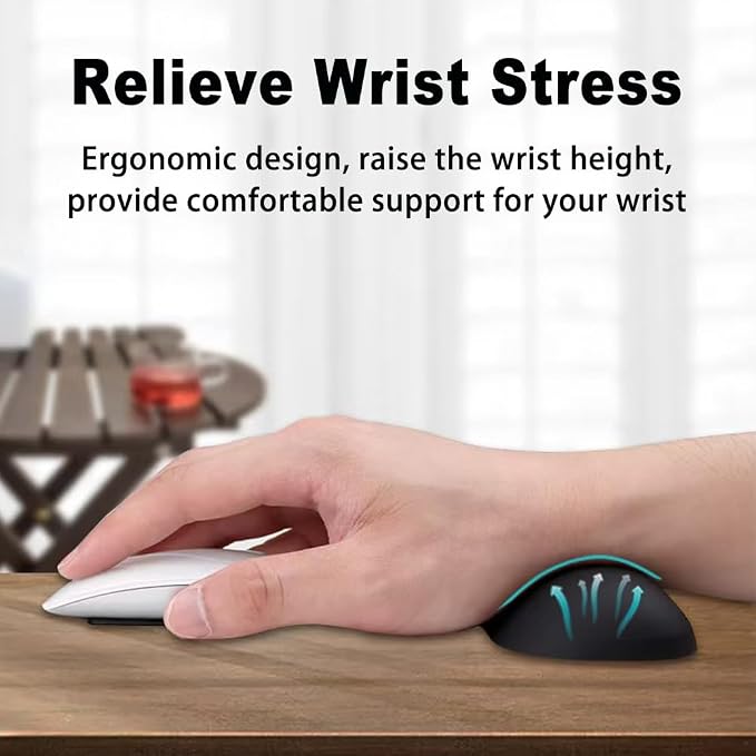 MXCOIRTP Wrist Rest for Mouse, Ergonomic Soft Silicone Wrist Cushion Support Pad, Mouse Wrist Pad with Non-Slip Base for Typing Pain Relief, Office, Home, Gaming, Computer, Black