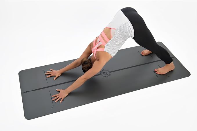 Liforme Evolve Yoga Mat - Patented Alignment Design, Advanced Non-Slip Grip | Eco-friendly, Non-Toxic, Sweat-Resistant, long, wide, 4.2mm thick mat for comfort, recommended for Hot Yoga, Free Yoga Bag