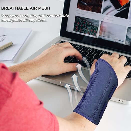 NuCamper Wrist Brace for Carpal Tunnel Night Wrist Support Right Left Hands | Wrist Splint for Men Women, Tendonitis Arthritis Pain Relief,Adjustable Compression Hand Braces, Sleeping, Office Work Typing