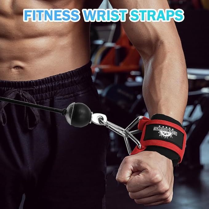Wrist Cuffs for Cable Machines – Padded & Adjustable Straps for Lateral Raises, Tricep Pushdowns & Strength Training