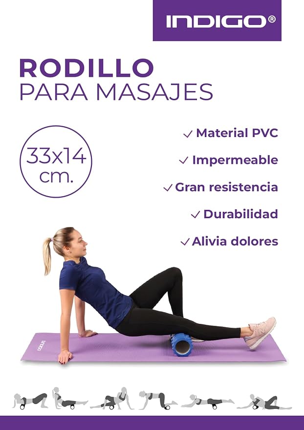 DRUNA Foam Roller for Muscle Massage, Pilates & Yoga 13"x5.5" Medium Firm PVC Foam Roller for Deep Tissue Massage, Recovery & Flexibility (Purple)