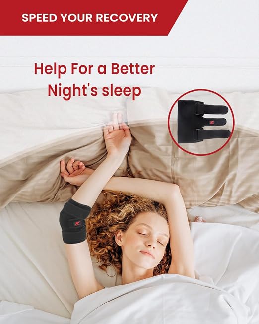 Hurmoya Elbow Brace Night Sleep, Cubital Tunnel, Ulnar Nerve Entrapment | Comfortable Compression Sleeve Immobilizer, Elbow Splint with 2 Removable Metal Splints, Pain Relief for Men and Women (M)