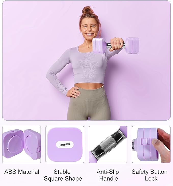 Adjustable Dumbbell Set for Women Men 7.5LB/10LB/15LB/20LB/25LB Each | Dumbbells Set of 2, Free Weight Set at Home Gym, Hand Weights with Locking/Metal Handle for Exercise Muscle Toning Rehab