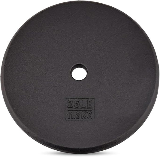 Yes4All Standard Weight Plates, 1-Inch Cast Iron Barbell Weights, Wide Range 5–50 LB, Ideal for Strength Training & Workout Routine, Available in Single, Pair & Set of 4