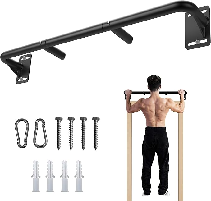 Fitarc Joist Mount Pull Up Bar, Wall Mount Pull Up Bar for Doorway | Home Gym Workout Equipment, Heavy Duty Steel Construction